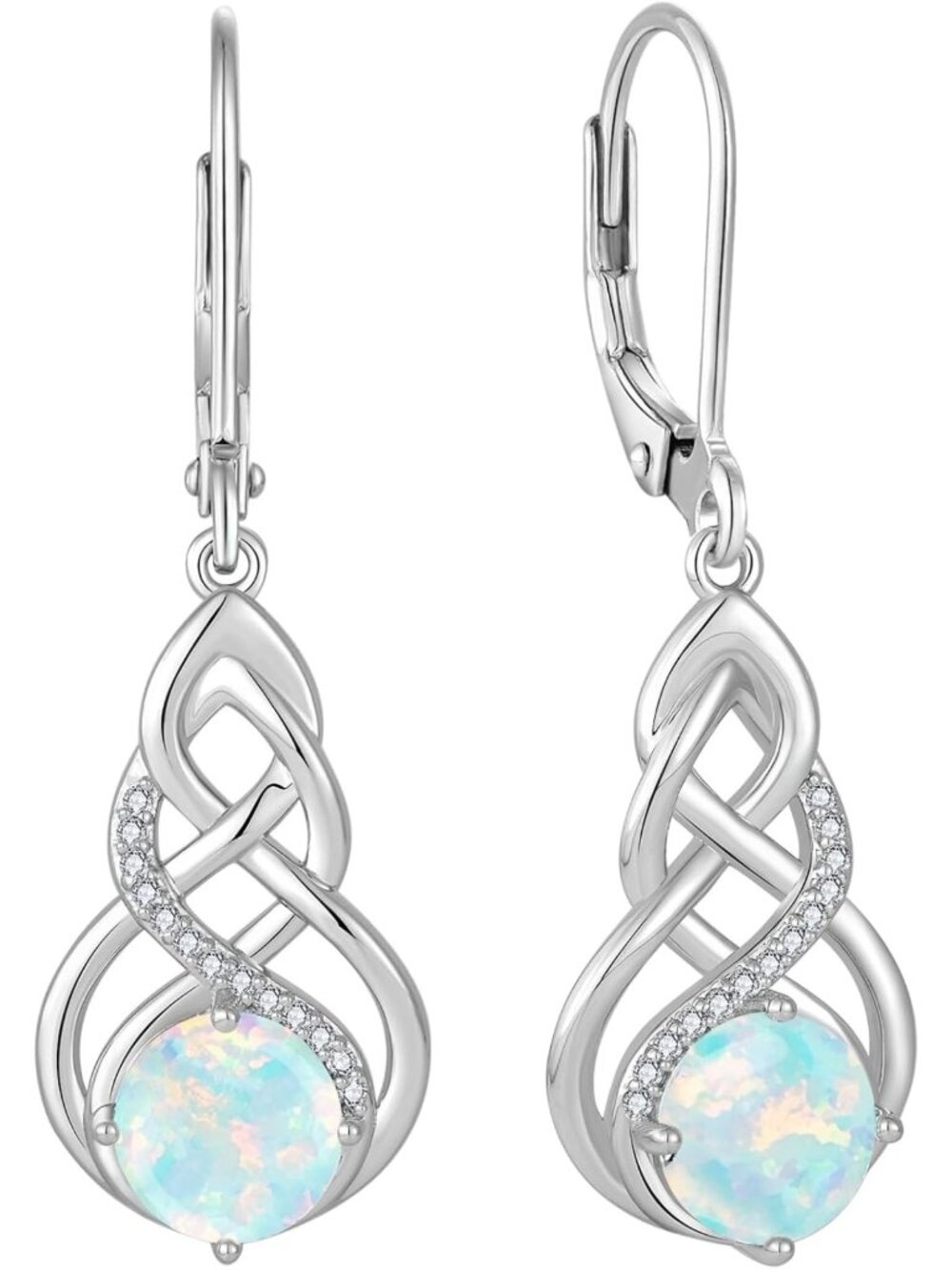 Celtic Knot Birthstone Earrings for Women | Elegant Infinity Design Jewelry